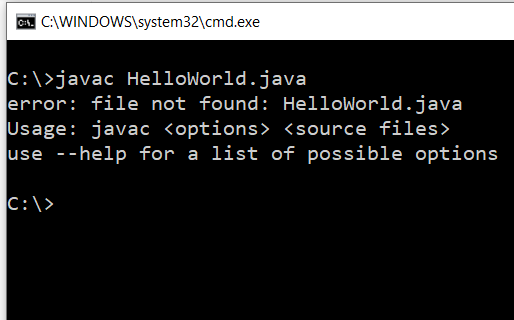 Javac file not found error